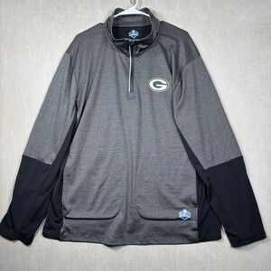 Green Bay Packers Pullover Jacket Mens XL NFL Scouting Combine G-III Quarter Zip